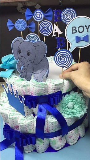 DIY Diaper Cake 🎂 Easy Baby Shower Gift Idea #shorts