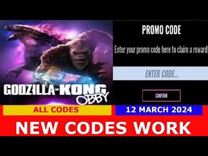 *NEW CODES* [Free UGC] Godzilla X Kong Obby ROBLOX | ALL CODES | MARCH 12, 2024