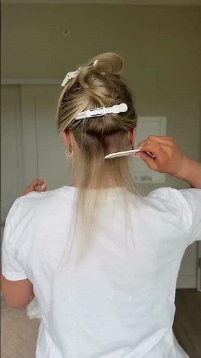 Apply 22inch tape in hair extensions on my fine hair #diyhairstyle #longhair #hairextensions #hair