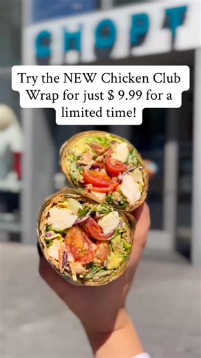 Try the Chicken Club Wrap for $9.99 for a limited time! It’s everything you love about a classic club—Chopt-ified. | Chopt Creative Salad Co.