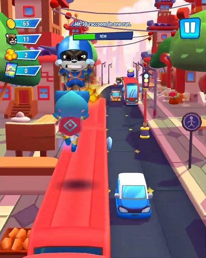 Talking Tom Hero Dash Blue Wave Angela Hit 30 Raccoons in One Run Funny Race Android Gameplay