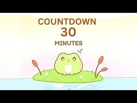 30 mins (Study Timer) Deep ambience animated cute frog Lofi aesthetic forest sounds.