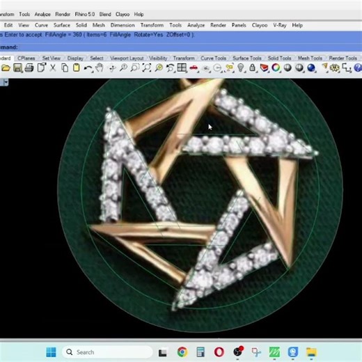 Diamond pendant tutorial || #cad #tutorial #dhurandhar #viral #trending #gold
