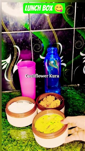 ✨ lunch box loki white rice with cauliflower Kura majjika charu 😋#ricebowl #whiterice #ricedish #yt