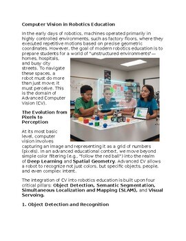 Computer Vision in Robotics Education - Reading Passage and x 10 Questions
