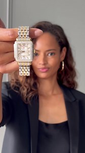 An iconic gift for the iconic woman. Deco Madison Mid shines bright in 18K gold two-tone plating and 148 sparkling diamonds. | MICHELE