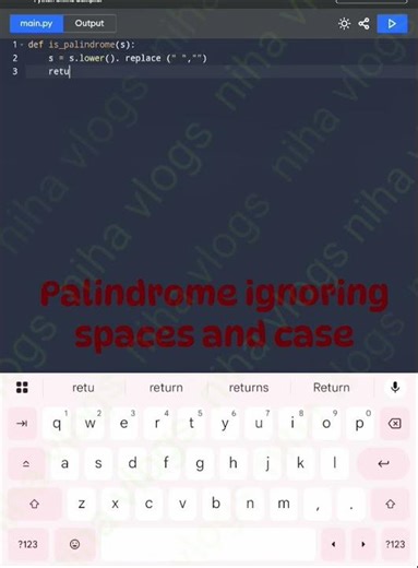 Palindrome ignoring spaces and case