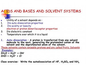 ACIDS AND BASES AND SOLVENT SYSTEMS - SlideServe