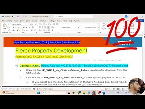 New Perspectives Word 2019 | Module 4: SAM Project 1a #PiercePropertyDevelopment #word module 4