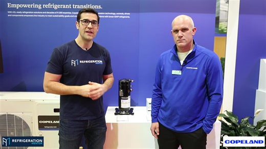 What challenges or opportunities do you see with A2L and R290 compressors in commercial refrigeration? Share your experience in the comments. During AHR Expo 2026, I connected with Jeff Lichty from Copeland to learn about their A2L and R290 compressor technologies. 👉Learn more at their website Copeland.com Don’t forget to give us a follow! #Sponsored #copeland #refrigerationmentor #technical #commercialrefrigeration #supermarketrefrigeration #CO2 #gonatrefs #lowgwp