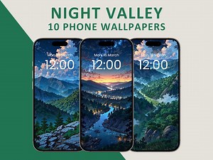 Mountain Night Valley Phone Wallpaper Pack (digital Download) - Etsy