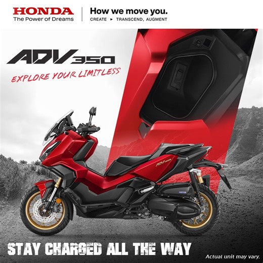 The All-New ADV350 features an In-Console Box with USB Charger (Type C), making your daily ride more convenient and secure. Easily charge your mobile devices without worrying about battery life. This scooter is designed to help you #ExploreYourLimitless, wherever the journey takes you! Actual unit may vary. #ADV350 #HondaPH #HondaHowWeMoveYou | Honda Philippines, Inc.