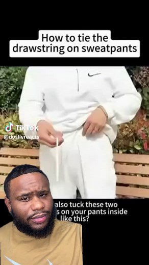 How to tie drawstring on sweatpants tutorial