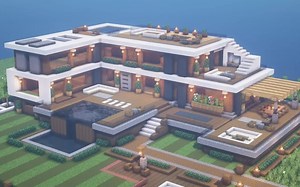 【Minecraft建筑教程】大型现代豪宅#12 By FlyingCow