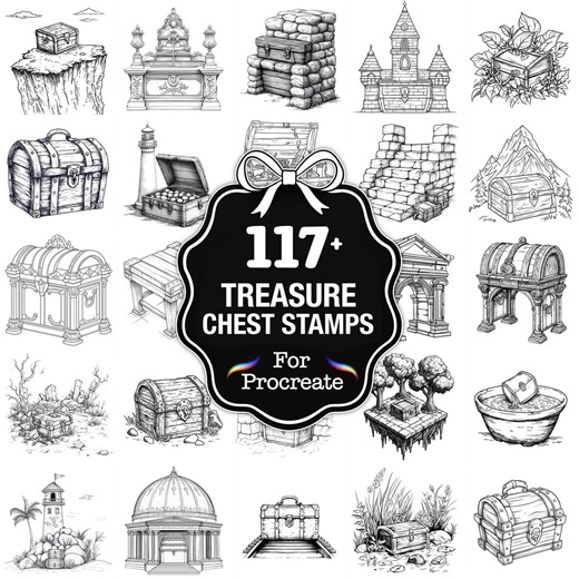 109+ Treasure Chest Procreate Stamps, Chest Brushes for Procreate, Instant Digital Download - Etsy