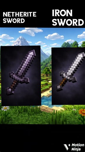 Netherite sword vs different sword #minecraft #gaming #viralvideo