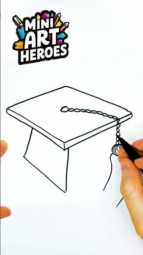 How To Draw A Graduation Cap | Mini Art Heroes #easydrawing #howtodraw #drawingforkids #drawing