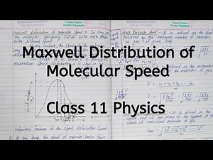 Maxwell Distribution of Molecular Speed | Chapter 12 | Kinetic theory of gases | Class 11 Physics