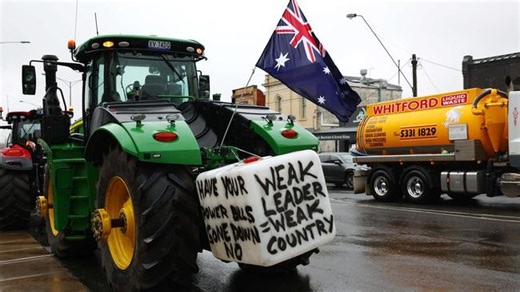 Victorian farmers protesting in Ballarat