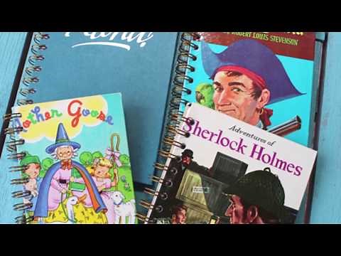 Upcycled Books into Notebooks using the Cinch Wire Binding DIY