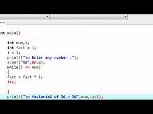 C Programming 12 while loop example factorial of a number