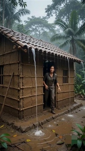 Building a Hidden Mud House During Heavy Rain 🌧️ | Survival ASMR
