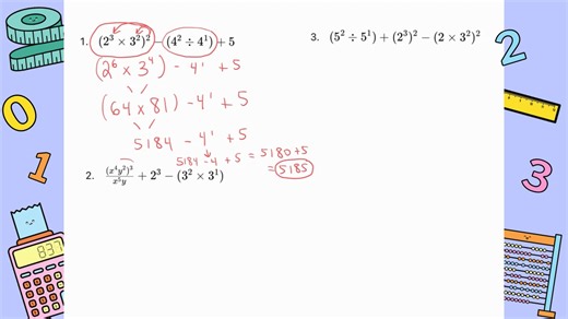 Unit 6: Exponent Laws in Order of Operations (Part 2)