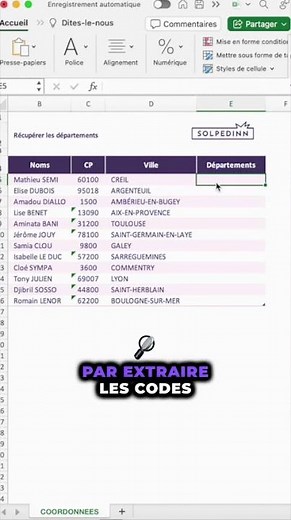 Retrieve departments from postal codes