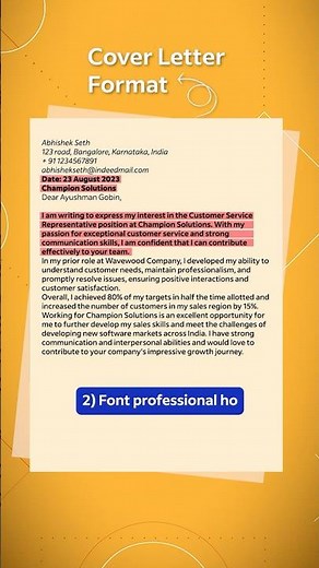How To Format Your Cover Letter (With Examples)🤩 | Indeed India #shorts