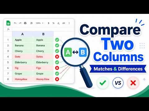 Compare Two Columns in Excel: Find Matches and Differences Row by Row