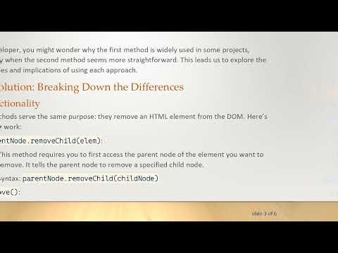 Understanding the Difference Between parentNode.removeChild() and remove() in JavaScript