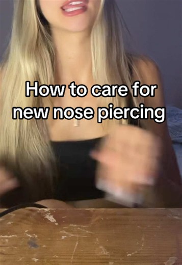How to take care of new nose piercing #fyp #nosepiercing #piercing #tips #viral