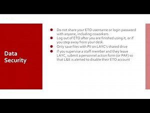 ETO Online Training Module 1 - Basics and Security Part A