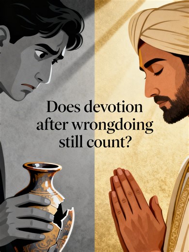 ਸੱਚੀ ਭਗਤੀ ਸੱਚੇ ਕਰਮਾਂ ਨਾਲ ✨ Hurting someone knowingly and then relying on devotion to erase it is not true spirituality. When actions and intentions are not pure, devotion loses its depth. Real connection with the Divine comes from a sincere heart—one that does not intentionally harm others. If we think we can repeat wrong actions and simply “clear” them through prayer, we are missing the essence of love and truth. Spiritual growth asks for honesty in both actions and intentions. When the heart b