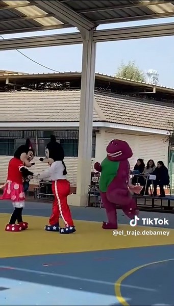 Barney costume on TikTok