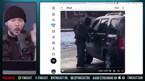 Tim Pool did a good frame by frame analysis of the driver accelerating towards the agent. from X: "Tim Pool presents slowed-down footage “proving” the 37-year-old woman shot by ICE intended to “kill that ICE agent.” “Watch the officer who has his gun drawn… You see his foot sliding? Yeah. He’s not taking a step. He’s being hit by the vehicle.” “Were it not for the ice, which you can see on the ground, the vehicle would have just lurched forward and run this guy over.” " | Jeff Weiss