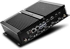 Fanless Industrial PC, Mini Desktop Computer Core i7-8550U, Support Triple Display 4K@60Hz Output, HDMI, DP, EDP, Dual NIC, 8USB, 6RS232 COM, LPT, WiFi, BT4.2, SIM Card Slot(16G DDR4 512G SSD 2T HDD)