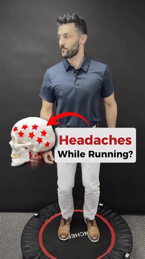 Dr. Joe Damiani - TMJ, Head & Neck Specialist on Instagram: "💥 Does running cause pounding headaches or crushing pressure for you? Every time your foot hits the ground while running, gravity pulls you down, and your muscles (from legs to hips to spine and neck) work overtime to keep you upright. When they can’t keep up, neck compression and jaw irritation can trigger that crushing headache. Try this 2-step trampoline method to help your body adapt: 1️⃣ Alternating feet jumps Begin bouncing on t