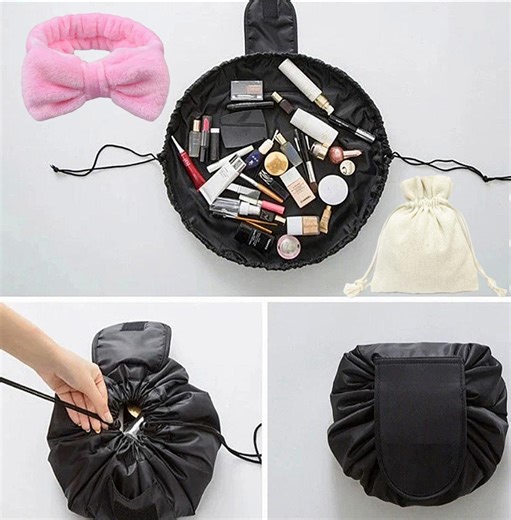 Drawstring Makeup Bag: Cosmetic Organizer, Travel Toiletry Bag   Gift - Etsy