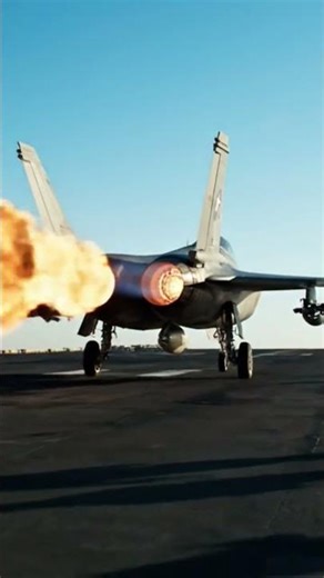 Jet Engine Catches Fire During Takeoff on Aircraft Carrier 🔥✈️