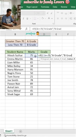 Smart Grade Formula in Excel 2026 #excel