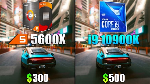 Ryzen 5 5600X vs Core i9 10900K - Test in 8 games