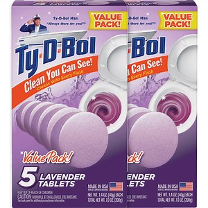 Ty-D-Bol Bleach-Free Toilet Bowl Cleaner Tablets, Lavender, 1.4 oz, 10 Pack - Walmart.com