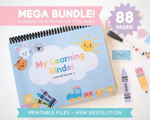 Toddler Learning Binder: Preschool Busy Book, 88 Pages (digital Download) - Etsy