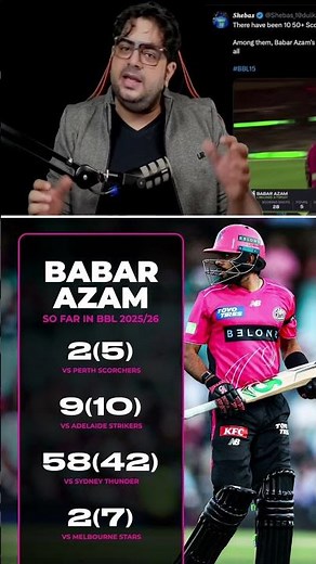 Babar Azam single-digit score 🤡 #babarazam #bbl #SYS #funny #comedy #shorts