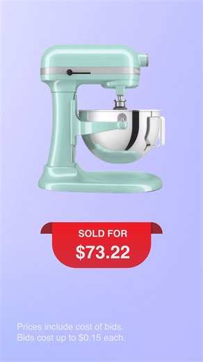 Wow. This brand new kitchen mixer just sold for the amazing price of $73.22! Since 2009, DealDash has helped liquidate 2 MILLION brand new items. #deals #DealOfTheDay #auctions #savings | DealDash