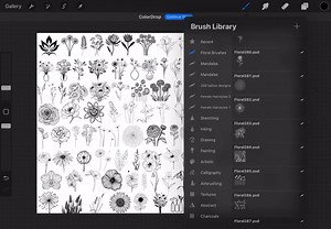 500 Floral Tattoo Designs for Procreate | Elegant Flower Line Art Brush Set - Etsy Australia