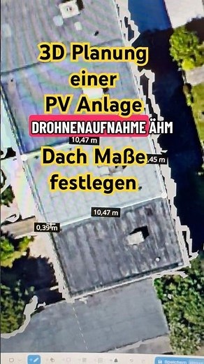 3D planning of a PV system - determining roof dimensions