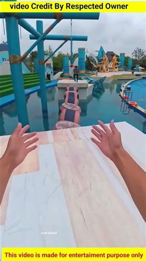 Security guard chases boy in swimming pool