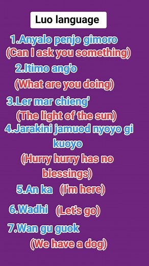 Learn Common Phrases in Luo Language